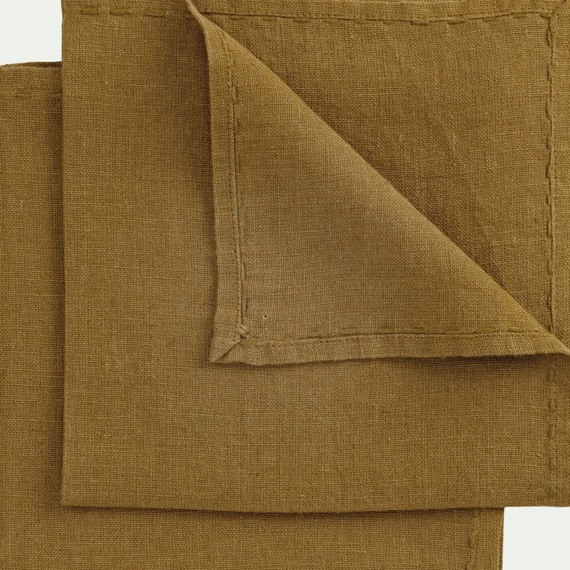 Serviette De Table|Nappe Et Serviette De Noël*alinea Lot de 2 serviettes de table en lin lavé - brun alep Marron