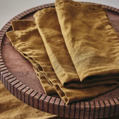 Serviette De Table|Nappe Et Serviette De Noël*alinea Lot de 2 serviettes de table en lin lavé - brun alep Marron