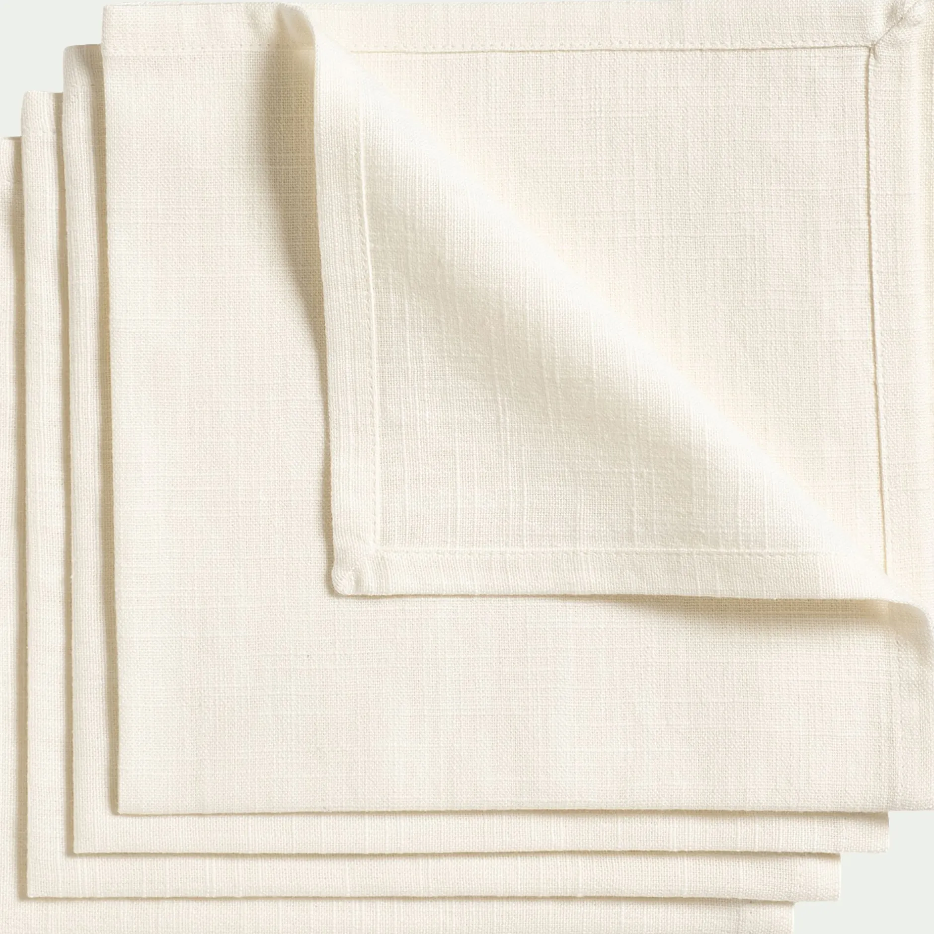Serviette De Table|Nappe Et Serviette De Noël*alinea Lot de 4 serviettes de table en coton 41x41cm - écru Blanc