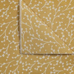 Serviette De Table|Décoration De La Table De Noël*alinea Lot de 20 serviettes en papier motif baies 33x33cm - Jaune