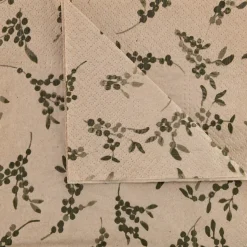 Serviette De Table|Décoration De La Table De Noël*alinea Lot de 20 serviettes en papier motif à fleurs 33x33cm - alpilles Beige