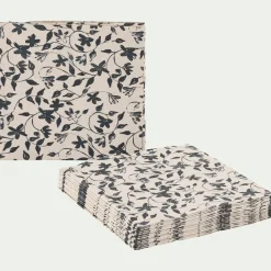 Serviette De Table|Nappe Et Serviette De Noël*alinea Lot de 20 serviettes en papier motif floral 33x33cm - alpilles Beige