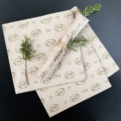 Serviette De Table|Décoration De La Table De Noël*alinea Lot de 20 serviettes en papier motif amande 33x33cm - alpilles Beige