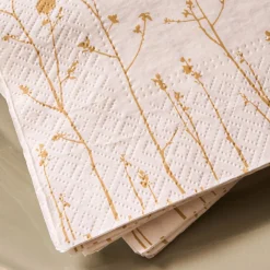 Serviette De Table|Décoration De La Table De Noël*alinea Lot de 20 serviettes en papier motif forêt 33x33cm - Blanc