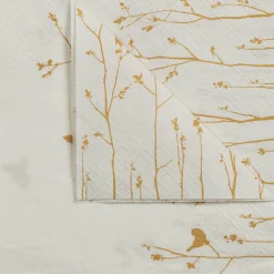 Serviette De Table|Décoration De La Table De Noël*alinea Lot de 20 serviettes en papier motif forêt 33x33cm - Blanc