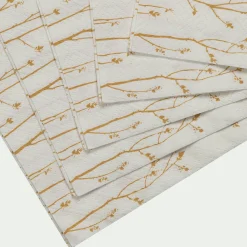 Serviette De Table|Décoration De La Table De Noël*alinea Lot de 20 serviettes en papier motif forêt 33x33cm - Blanc