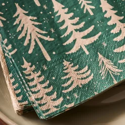 Serviette De Table|Nappe Et Serviette De Noël*alinea Lot de 20 serviettes en papier motif sapin 33x33cm - Vert