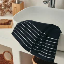 Serviette Invité*alinea Lot de 2 serviettes invité en coton - 30x50cm Noir