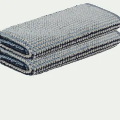 Serviette Invité*alinea Lot de 2 serviettes invité bouclette jacquard en coton - 30x50cm Bleu