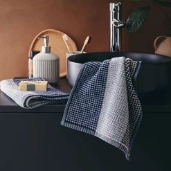 Serviette Invité*alinea Lot de 2 serviettes invité bouclette jacquard en coton - 30x50cm Bleu