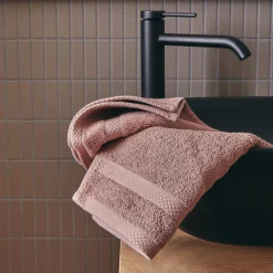 Serviette Invité*alinea Lot de 2 serviettes invité en coton peigné - brun rhassoul 30x50cm Marron