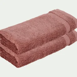 Serviette Invité*alinea Lot de 2 serviettes invité en coton peigné - brun rhassoul 30x50cm Marron