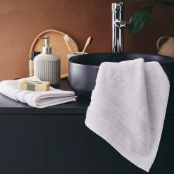 Serviette Invité*alinea Lot de 2 serviettes invité qualité hôtelière en coton - 30x50cm Blanc