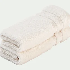 Serviette Invité*alinea Lot de 2 serviettes invité bouclette en coton - ventoux 30x50cm Blanc