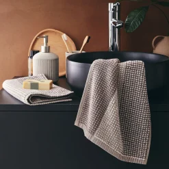 Serviette Invité*alinea Lot de 2 serviettes invité bouclette jacquard en coton - alpilles 30x50cm Beige