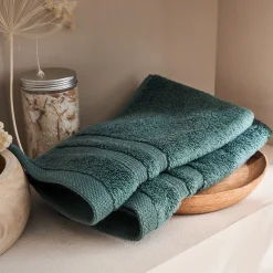 Serviette Invité*alinea Lot de 2 serviettes invité bouclette en coton - 30x50cm Vert