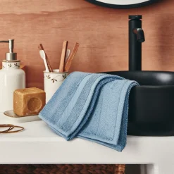 Serviette Invité*alinea Lot de 2 serviettes invité en coton peigné - autan 30x50cm Bleu