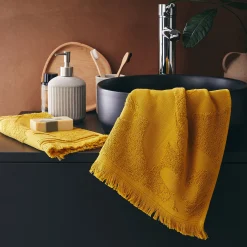 Serviette Invité*alinea Lot de 2 serviettes invité en coton - 30x50cm Jaune argan