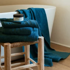 Serviette Invité*alinea Lot de 2 serviettes invité en coton - 30x50cm Bleu figuerolles