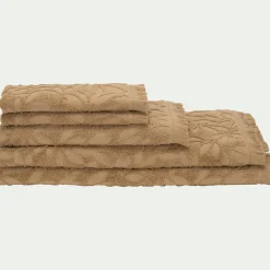 Serviette Invité*alinea Lot de 2 serviettes invités en coton motif floral 30x50cm - sable Beige