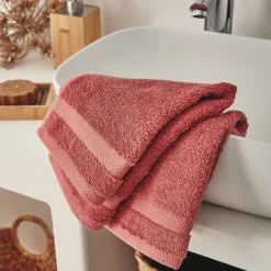 Serviette Invité*alinea Lot de 2 serviettes invités en coton peigné - ricin 30x50cm Rouge