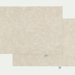 Set De Table*alinea Lot de 2 sets de table en coton enduit motif laurier - alpilles 35x48cm Beige