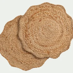 Set De Table*alinea Lot de 2 sets de table fleur en jute D35cm - Naturel