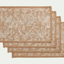 Set De Table|Nappe Et Serviette De Noël*alinea Lot de 4 sets de table motif laurier en jute 30x45cm - Naturel