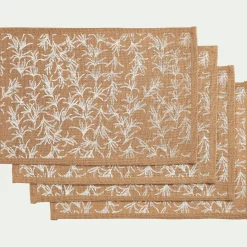 Set De Table|Nappe Et Serviette De Noël*alinea Lot de 4 sets de table motif romarin en jute 30x45cm - Naturel