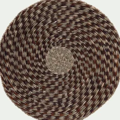 Set De Table*alinea Lot de 2 sets de table ronds en jonc de mer D36cm - brun alep Marron