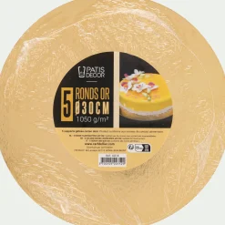 Ustensile Pour Pâtisserie*alinea Lot de 5 supports à gâteau ronds en carton D30cm - doré