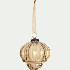 Suspension De Noël*alinea Lot de 6 suspensions de Noël goutte en verre H10cm - Jaune