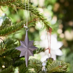 Suspension De Noël*alinea Lot de 2 suspensions de Noël lune et étoile en fer - Argenté