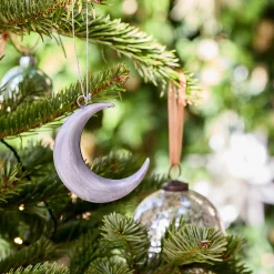 Suspension De Noël*alinea Lot de 2 suspensions de Noël lune et étoile en fer - Argenté