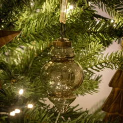 Suspension De Noël*alinea Lot de 6 suspensions de Noël goutte en verre H8,5cm - brun terre ombre Marron