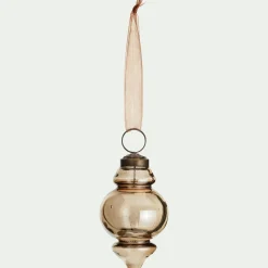 Suspension De Noël*alinea Lot de 6 suspensions de Noël goutte en verre H8,5cm - brun terre ombre Marron