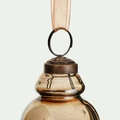 Suspension De Noël*alinea Lot de 6 suspensions de Noël goutte en verre H8,5cm - brun terre ombre Marron