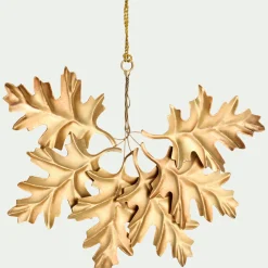 Suspension De Noël*alinea Lot de 4 suspensions de Noël feuille de houx en fer H15cm - Doré
