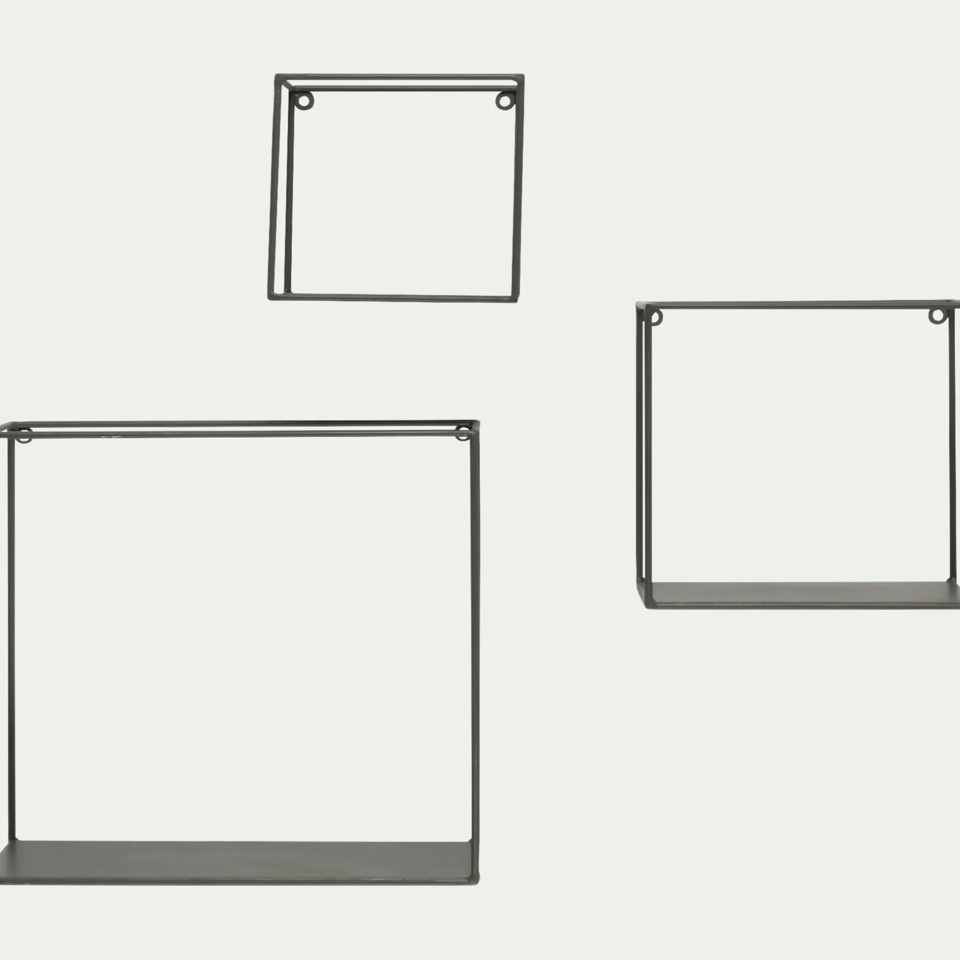 Étagère Murale*alinea Lot de 3 étagères déco en fer - cèdre Vert