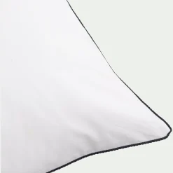 Taie D'Oreiller*alinea Lot de 2 taies d'oreiller en percale de coton 50x70cm avec liseré tressé gris calabrun - Blanc
