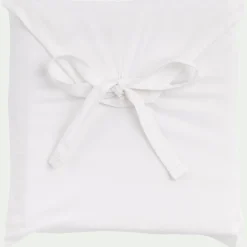 Taie D'Oreiller*alinea Lot de 2 taies d'oreiller en percale de coton 50x70cm avec liseré tressé gris calabrun - Blanc