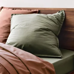 Taie D'Oreiller*alinea Lot de 2 taies d'oreiller en percale de coton - cèdre 65x65cm Vert