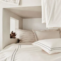 Taie D'Oreiller*alinea Lot de 2 taies d'oreiller en coton brodé 50x70cm - ventoux Blanc