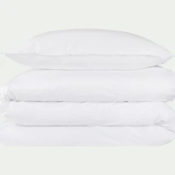 Taie D'Oreiller*alinea Lot de 2 taies d'oreiller en percale de coton - 50x70cm Blanc