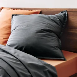 Taie D'Oreiller*alinea Lot de 2 taies d'oreiller en percale de coton - ardoise 65x65cm Gris