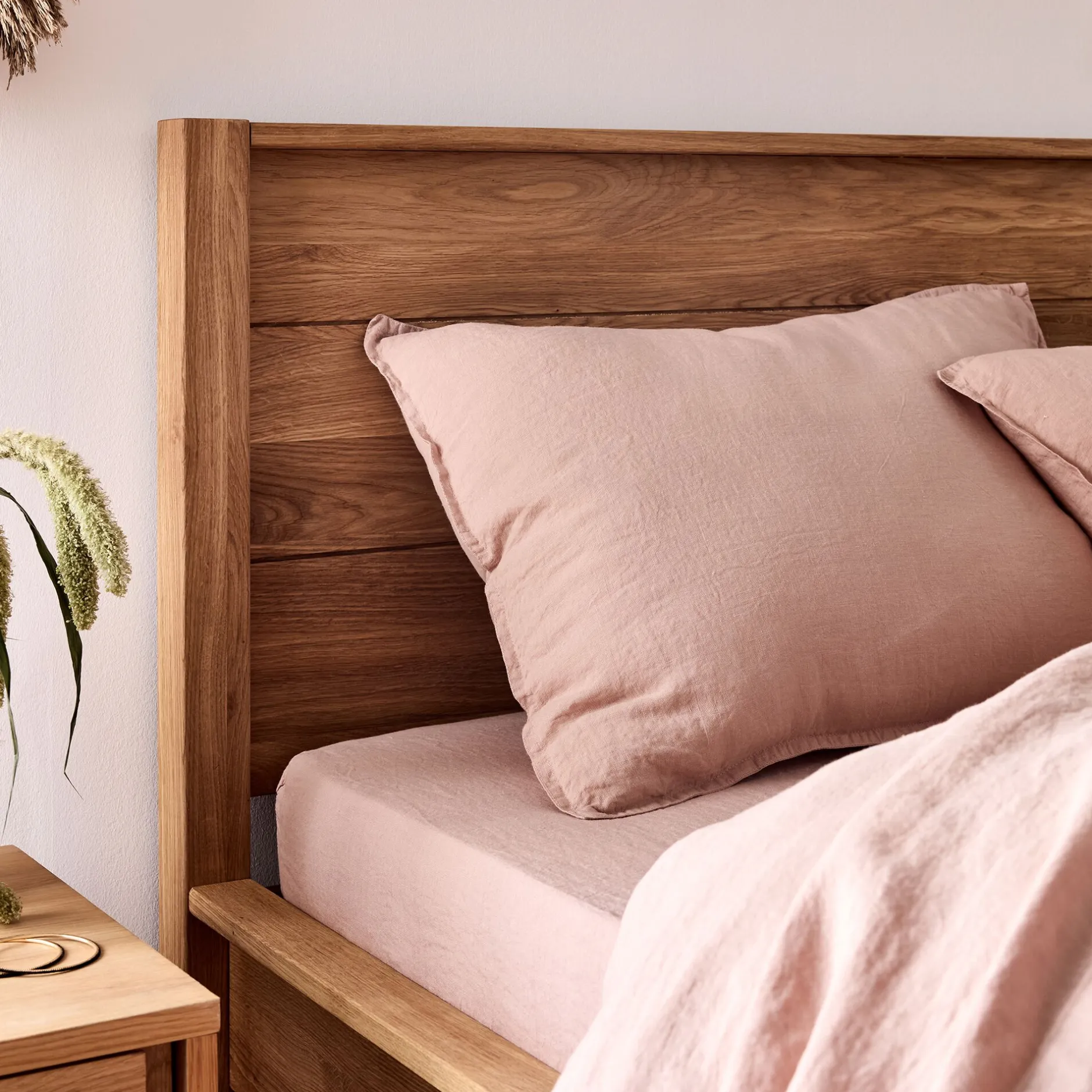 Taie D'Oreiller*alinea Lot de 2 taies d'oreiller en lin lavé - rosa 50x70cm Rose