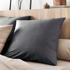 Taie D'Oreiller*alinea Lot de 2 taies d'oreiller en coton - ardoise 65x65cm Gris