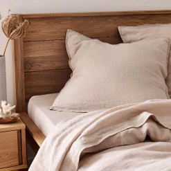 Taie D'Oreiller*alinea Lot de 2 taies d'oreiller en lin lavé - 65x65cm Beige