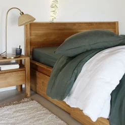 Taie D'Oreiller*alinea Lot de 2 taies d'oreiller en lin lavé - cèdre 65x65cm Vert