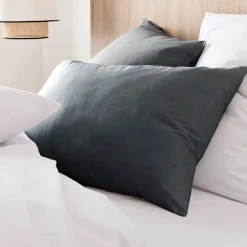 Taie D'Oreiller*alinea Lot de 2 taies d'oreiller en coton - calabrun 50x70cm Gris